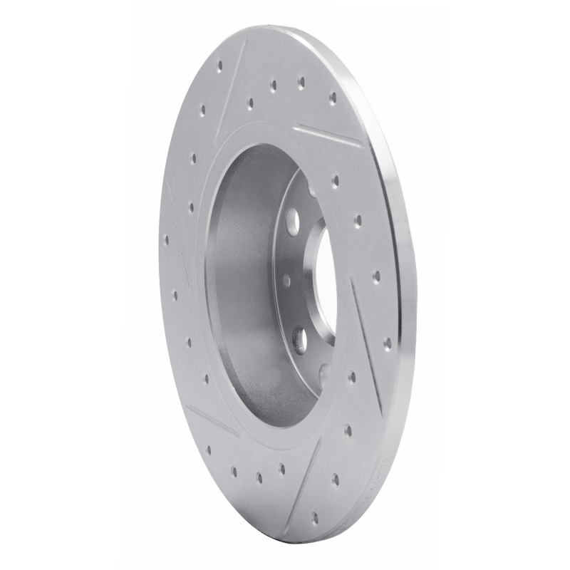 Audi A3 Brake Rotor (1) - Rear Right - R1 Concepts - Drilled & Slotted - Silver - `05-`25